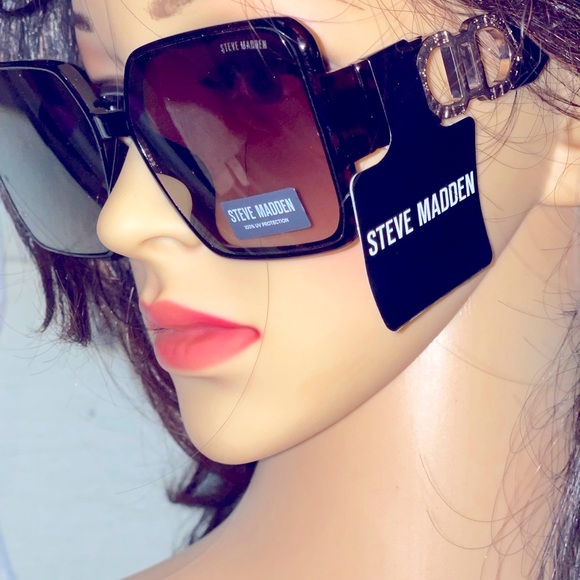 STEVE MADDEN Dark Tinted Square In Aleric Multi Sunglasses 100% UV Protection - Picture 3 of 13